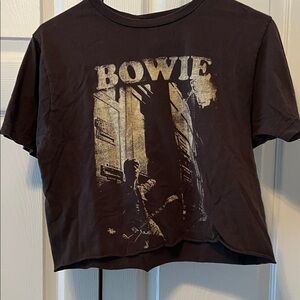 Bowie Graphic Crop Top - Black